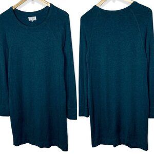 Loft Lou and Grey‎ Signature Soft Long Sleeve Dress Turquoise Blue Green Minimal